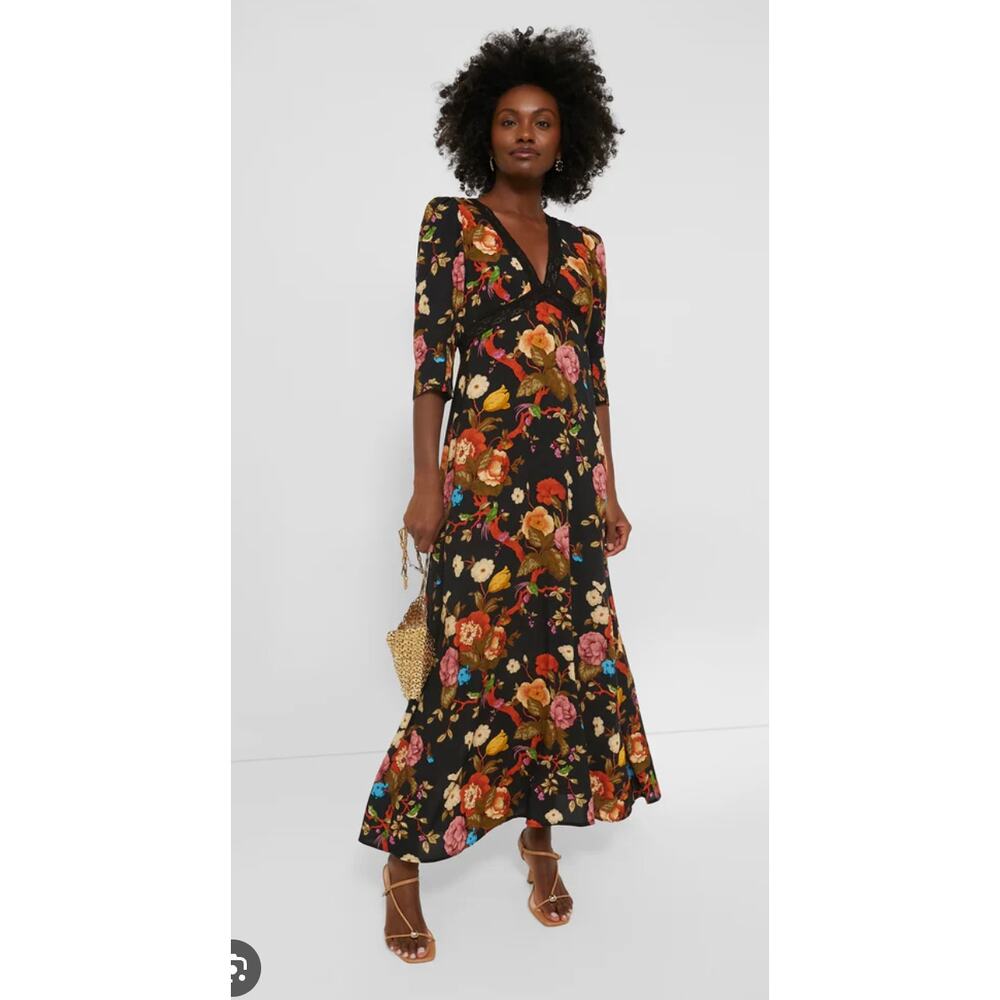 Tuckernuck Dress Irina Maxi in Baroque Black Floral size XXXL 3XL